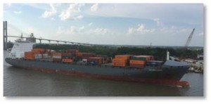 Savannah is the third largest container port in the country so we could look out our window to see a variety of marine traffic. There were enormous container ships, fully loaded and almost top heavy, gliding serenely along. Their grace and pace belied their enormous weight and size. 