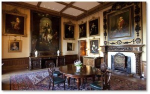 In the early eighteenth century, the Hon. Robert Sawyer Herbert began collecting the art that we see on the walls. It includes many portraits of the earls and countesses of Carnarvon as well as their children. The artists and sculptors represented include Sir Joshua Reynolds, Anthony van Dyck, Piero Della Francesca, Sir Peter Lely, Sir William Beechey, and Lorenzo Bartolini.