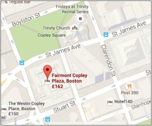 Directions to the Fairmont Copley Plaza Hotel