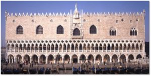 The original Palazzo Ducale is an enormous structure that served as Venice’s seat of government for many centuries. It housed the city’s elected ruler, or Doge, and was the venue for its law courts, its civil administration and bureaucracy. Until it was relocated across the Bridge of Sighs, the city jail also resided there. 