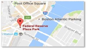 Directions and information about parking can be found on Federal Reserve Plaza’s website. 