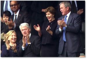 President Bill Clinton, President George W. Bush, HIllary Clinton, Laura Bush