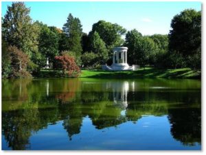 Halcyon Lake, Mount Auburn Cemetery, garden cemeteries, 