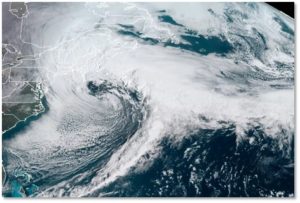 Winter Storm Toby, nor'easter, satellite photograph, weather pattern, jet stream