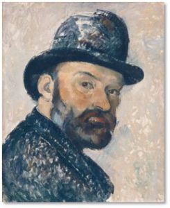 Paul Cezanne, Self Portrait with a Bowler Hat, National Gallery, Cezanne Portraits