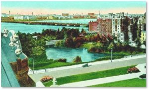 Charlesgate Park, Charles River, Commonwealth Avenue, Beacon Street