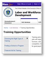 Massachusetts Department of Labor and Workforce Development, job training, retraining, unemployment over 50