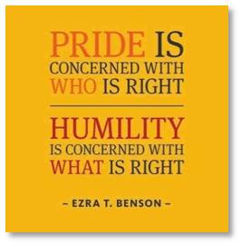 Pride, humility, Ezra Benson