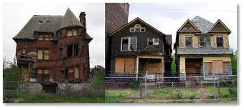 Detroit, abandoned houses,
