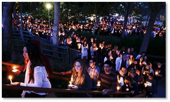 Isla Vista shootings, Santa Barbara candlelight vigil
