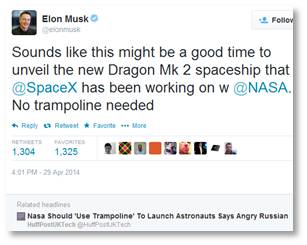 Elon Musk, ISS, International Space Station, trampoline, Dmitri Rogozin