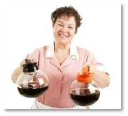 coffee pots, diner, waitress, regular or decaf