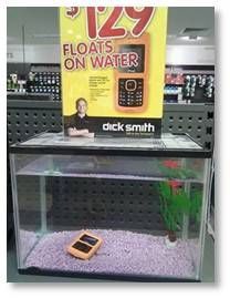 Floats on Water, phone in tank