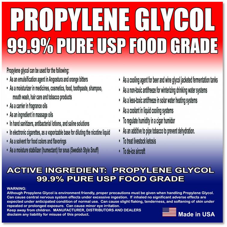 propylene glycol, food-grade propylene glycol, uses of propylene glycol, pharmaceutical propylene glycol
