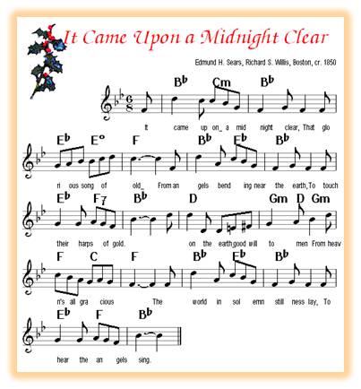 It Came Upon a Midnight Clear, Edmund Sears, Richard Storrs Willis, musical score, Christmas Carol