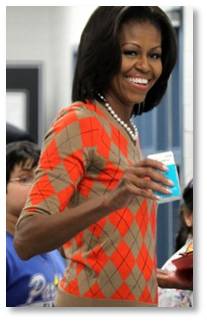Michelle Obama, sleeveless dresses, sweater with sleeves, 
