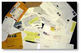 pile of unopened mail