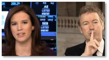 Rand Paul shushes CNBC Anchor Kelly Evans, working while female