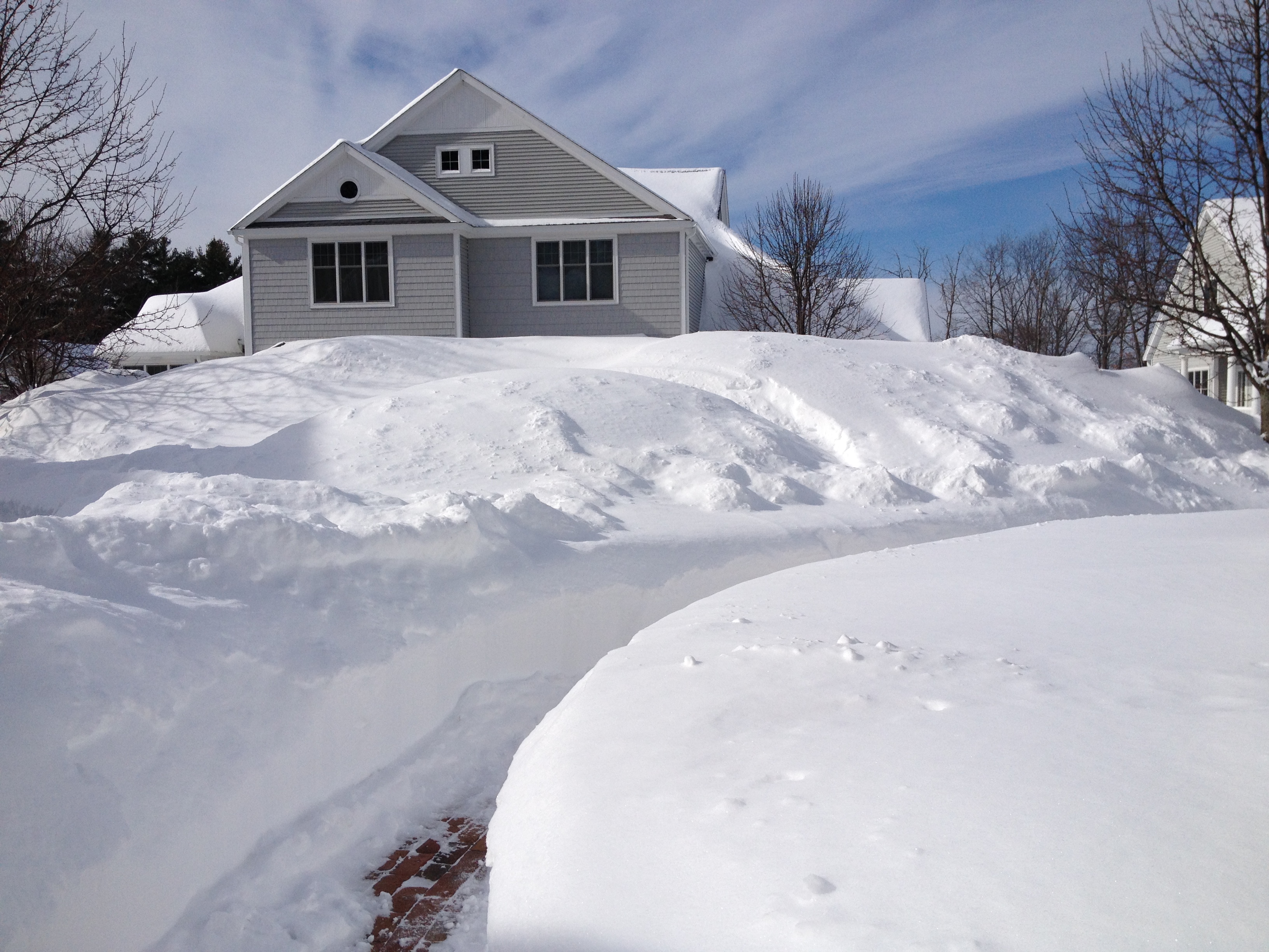 My front yard in Massachusetts after 54 inches of snow