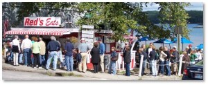 lobster rolls at Red's Eats in Wiscasset, Maine