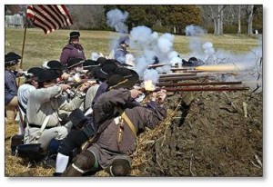 Citizen soldiers fight in the Revolutionary War