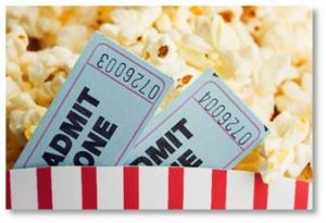 Movies, movie tickets, popcorn, annoying movie scenes