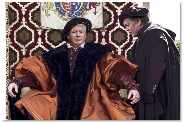 Donald Trump and Steve Bannon as Henry VIII and Thomas 