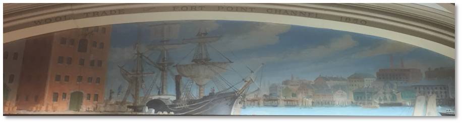 McKay Shipyard mural, Little Building, arcade, Clarence Blackall, Emerson College