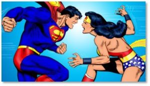 Superman, Wonder Woman, superior upper body strength