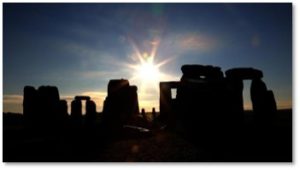 Stonehenge at Winter Solstice, shortest day of the year, first day of winter