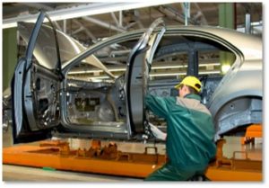 automobile production line, automation, automotive worker, manufacturing