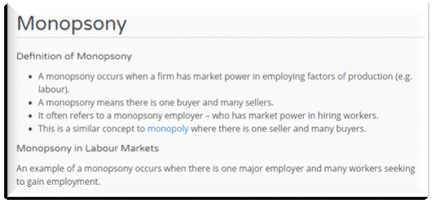 monopsony, definition, market power