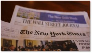 WSJ, NYT, The Wall Street Journal, New York Times, print edition