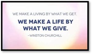 We make a life by what we give