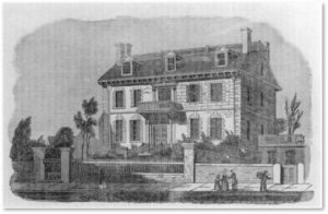 Hancock Mansion, engraving, Beacon Street