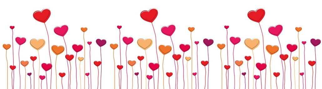 Valentines Day banner, hearts, lollipops