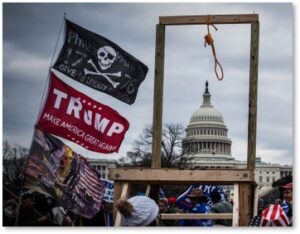 Capitol Riot, Trump, gallows, noose, militia, rioter, Hang Pence