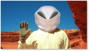 alien, waving, spacesuit