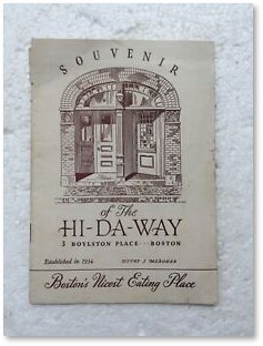 Hi-Da-Way Restaurant, Menu, Boylston Place, Boston