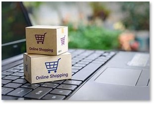 Amazon boxes, online shopping, laptop, pandemic, boredom