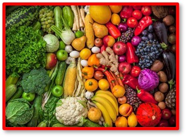 Vegetables, fruits, rainbow, color, eating well