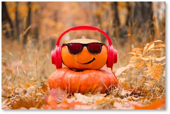 Pumpkin, October, headphones,
