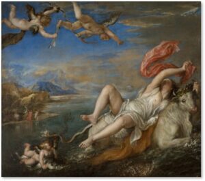 Titian, The Rape of Europa, Poesie, King Philip II, Isabella Steward Gardner Museum, exhibits