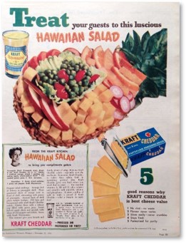 Hawaiian Salad, recipe, advertisement, fifties, Kraft cheese
