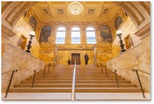 Main Staircase, McKim Building, Boston Public Library, Louis St. Gaudens, Copley Square, Boston