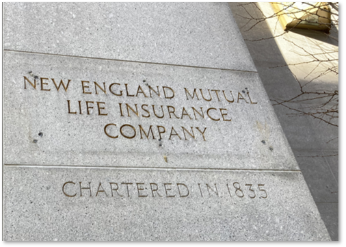New England Mutual Life Insurance Company, Chartered 1855, Boylston Street, Back Bay, Boston Cram and Ferguson