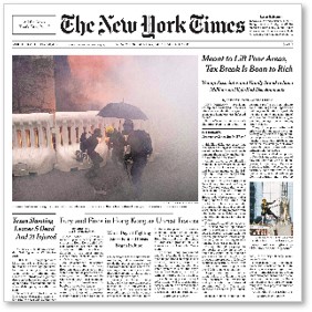 New York Times, Front Page, newspaper