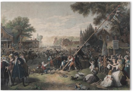 Raising the Liberty Pole, F.A. Chapman, French Revolution, Boston