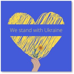 We Stand with Ukraine, heart, poster