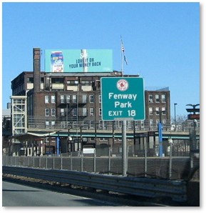 Fenway Park, Exit Sign, Massachusetts Turnpike, MassPike, signage